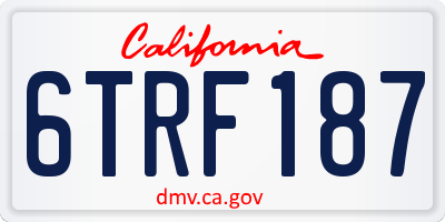 CA license plate 6TRF187