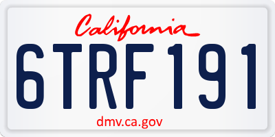 CA license plate 6TRF191