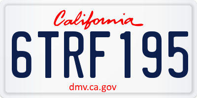 CA license plate 6TRF195