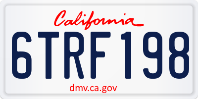 CA license plate 6TRF198