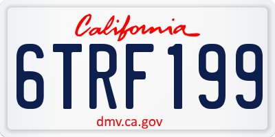 CA license plate 6TRF199