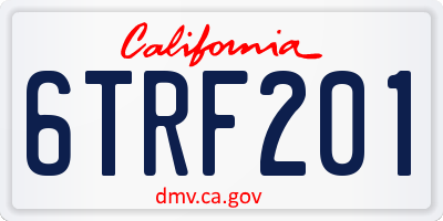 CA license plate 6TRF201