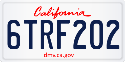 CA license plate 6TRF202