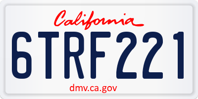 CA license plate 6TRF221