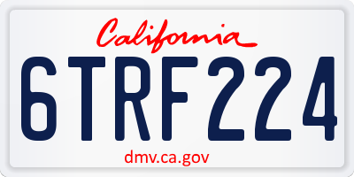 CA license plate 6TRF224