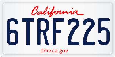 CA license plate 6TRF225