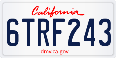 CA license plate 6TRF243