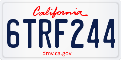 CA license plate 6TRF244