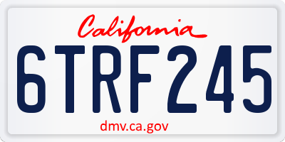 CA license plate 6TRF245