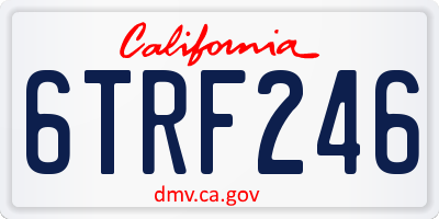 CA license plate 6TRF246