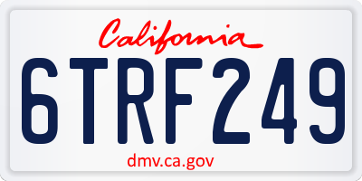CA license plate 6TRF249