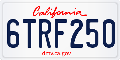 CA license plate 6TRF250