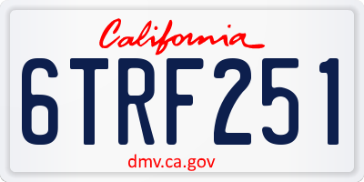 CA license plate 6TRF251