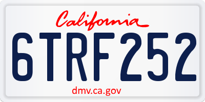 CA license plate 6TRF252