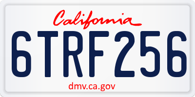 CA license plate 6TRF256