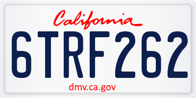 CA license plate 6TRF262