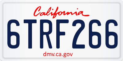 CA license plate 6TRF266