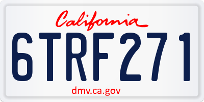 CA license plate 6TRF271