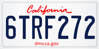 CA license plate 6TRF272