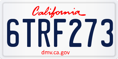 CA license plate 6TRF273