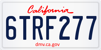 CA license plate 6TRF277