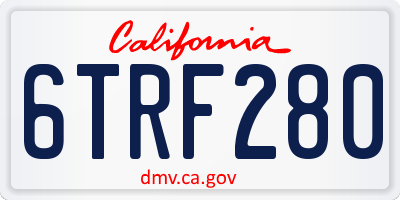 CA license plate 6TRF280
