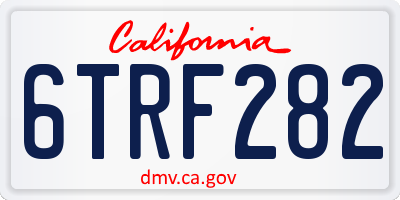 CA license plate 6TRF282