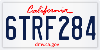 CA license plate 6TRF284