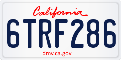 CA license plate 6TRF286
