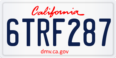 CA license plate 6TRF287