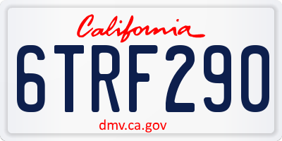 CA license plate 6TRF290