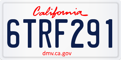 CA license plate 6TRF291