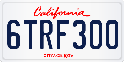 CA license plate 6TRF300