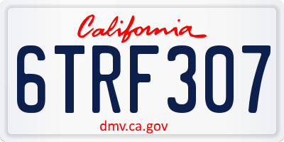 CA license plate 6TRF307