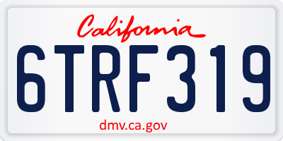 CA license plate 6TRF319