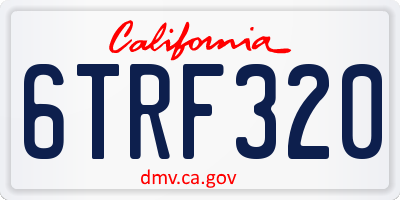 CA license plate 6TRF320