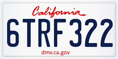 CA license plate 6TRF322