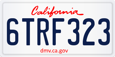 CA license plate 6TRF323
