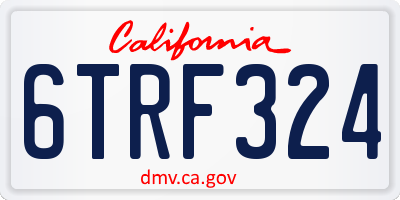 CA license plate 6TRF324