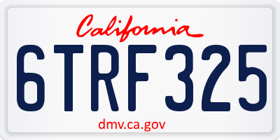 CA license plate 6TRF325