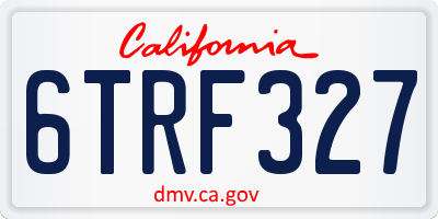 CA license plate 6TRF327