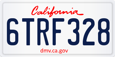 CA license plate 6TRF328