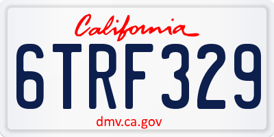 CA license plate 6TRF329