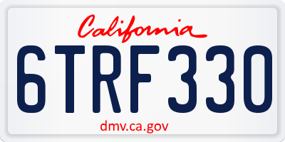 CA license plate 6TRF330