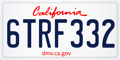 CA license plate 6TRF332
