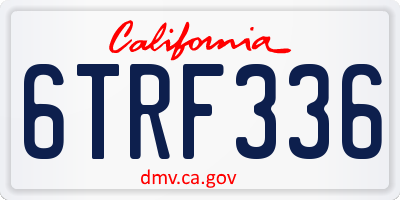 CA license plate 6TRF336