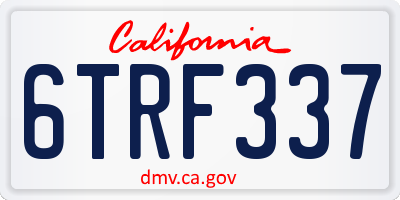 CA license plate 6TRF337