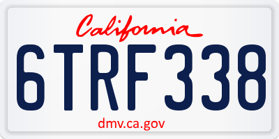 CA license plate 6TRF338