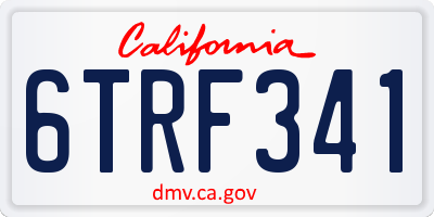 CA license plate 6TRF341