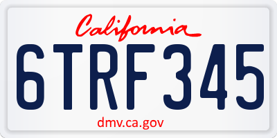 CA license plate 6TRF345